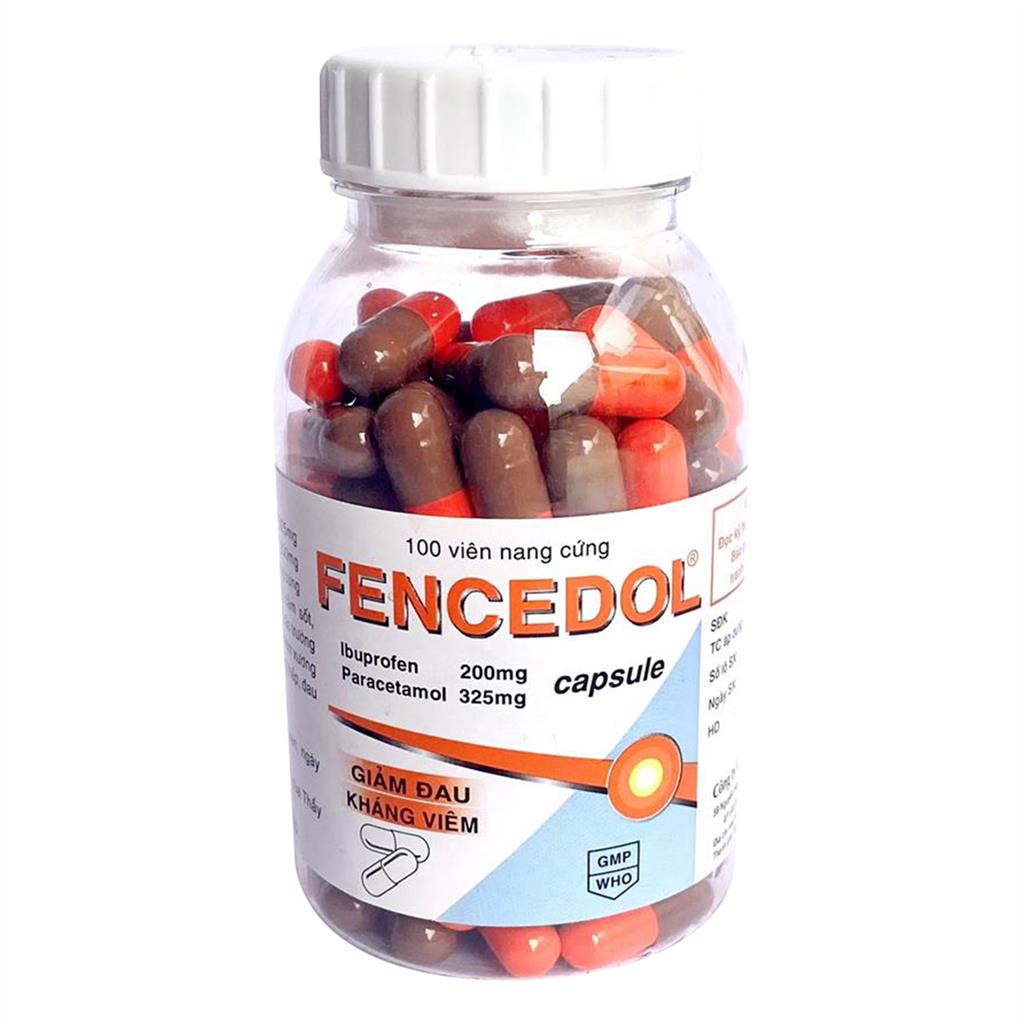 Fencedol paracetamol 325mg Vacopharm (Lọ/100v) 