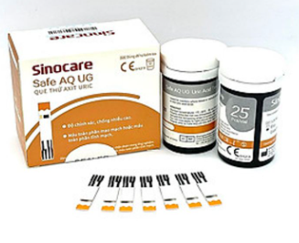 Sinocare Safe AQ UG que thử Axit Uric (H/50que) Date 03/2026