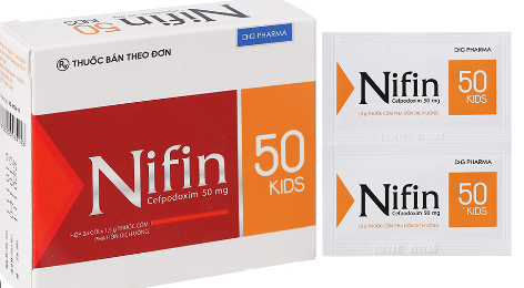 Nifin Cefpodoxime 50mg Kids DHG Hậu Giang (H/24gói/1.5g)  date 03/2026