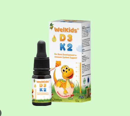 Siro Welkids D3K2 hỗ trợ hấp thụ canxi cho trẻ (Lọ/10ml) 