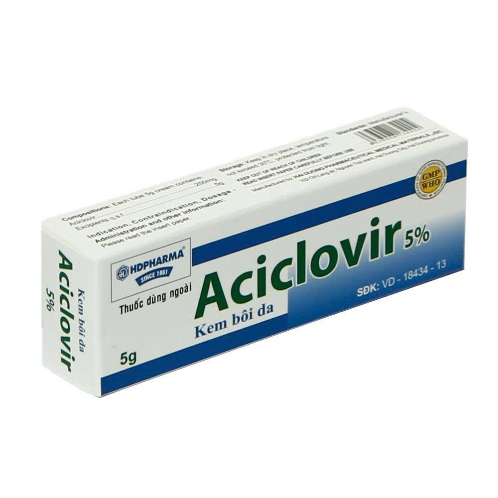 Aciclovir Acyclovir Kem Bôi Hải Dương (Tuýp/5g)