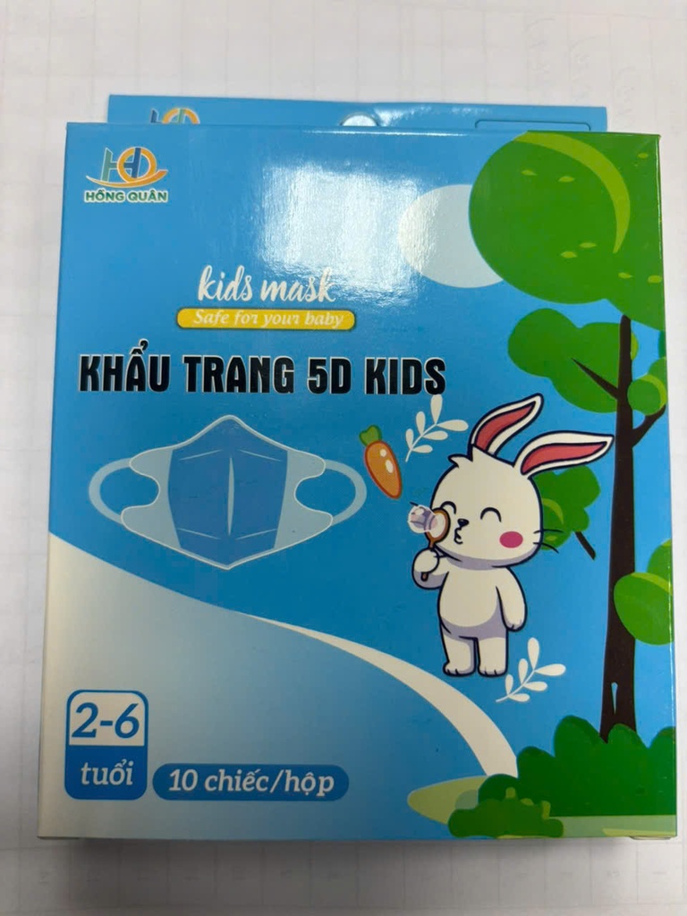 Khẩu trang 5D Kids Hồng Quân TE  (H/10c)