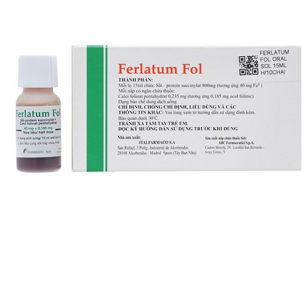 Ferlatum Fol Sắt 800mg dung dịch uống Tây Ban Nha (H/10lọ/15ml) date 09/2024