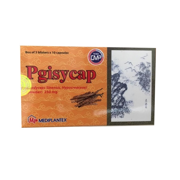 Pgisycap Đông trùng hạ thảo 250mg Mediplantex (H/30v) Date 04/2026