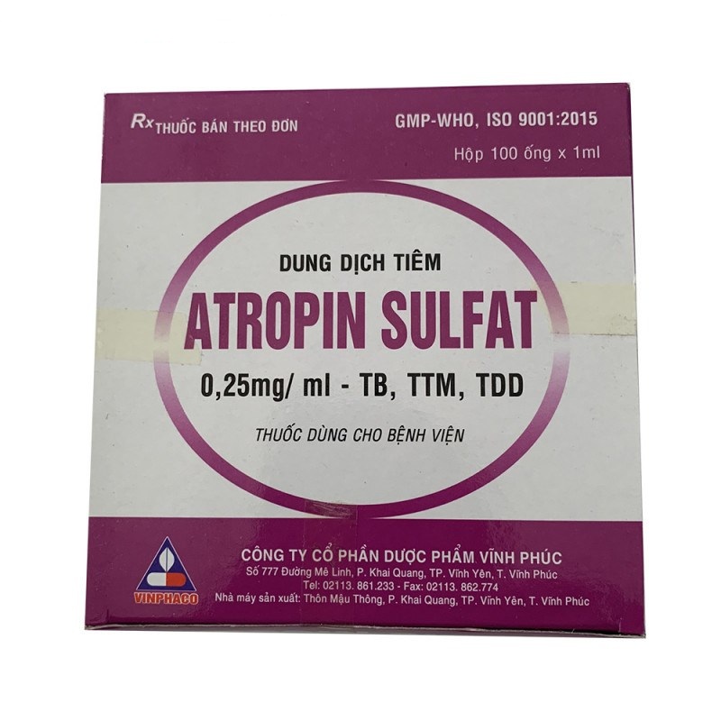 Atropin Sulfat 0.25mg/ml Vĩnh Phúc (H/100o/1ml)