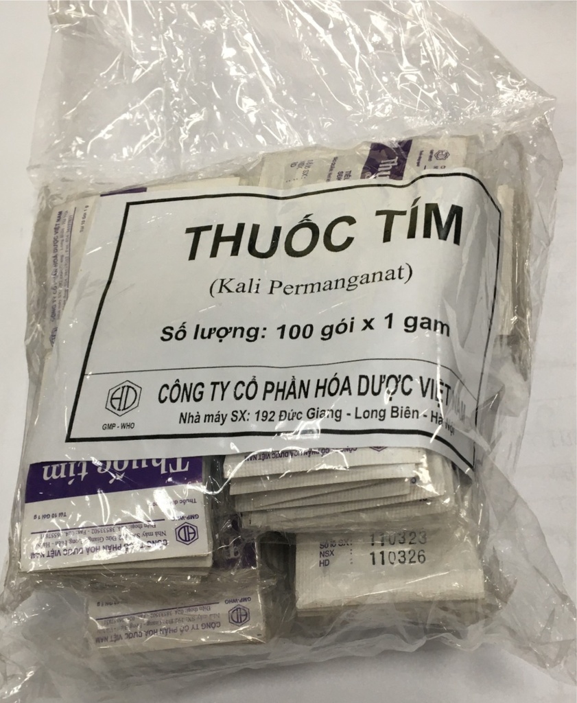Thuốc Tím Kali Permanganat Hoá Dược (bịch/100gói)