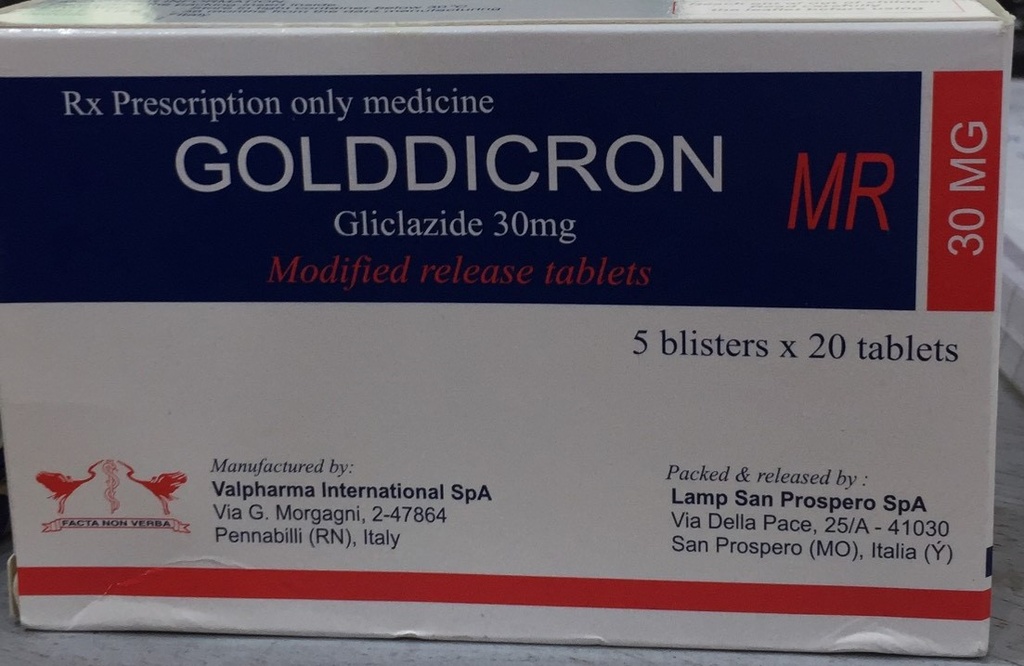 Golddicron MR Gliclazide 30mg Ý (H/100v) Date 11/2026