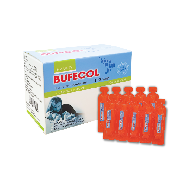 Bufecol Ibuprofen 100mg/5ml Hà Nam (H/20o/10ml) Date 06/2026