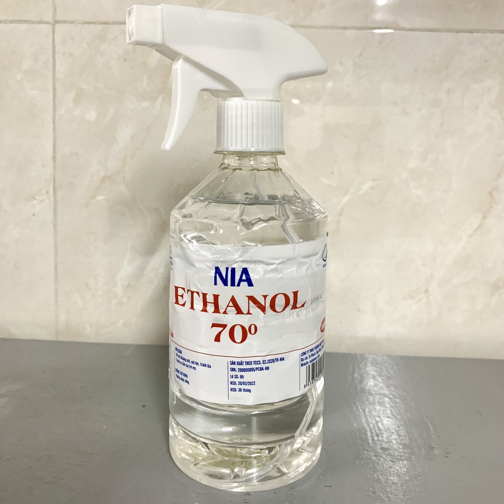 Cồn 70 độ Nia Ethanol  Có Vòi (Chai/500ml) 