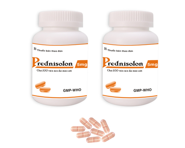 Prednisolon 5mg Tipharco Tiền Giang (Lọ/200v) nắp trắng Date 04/2027