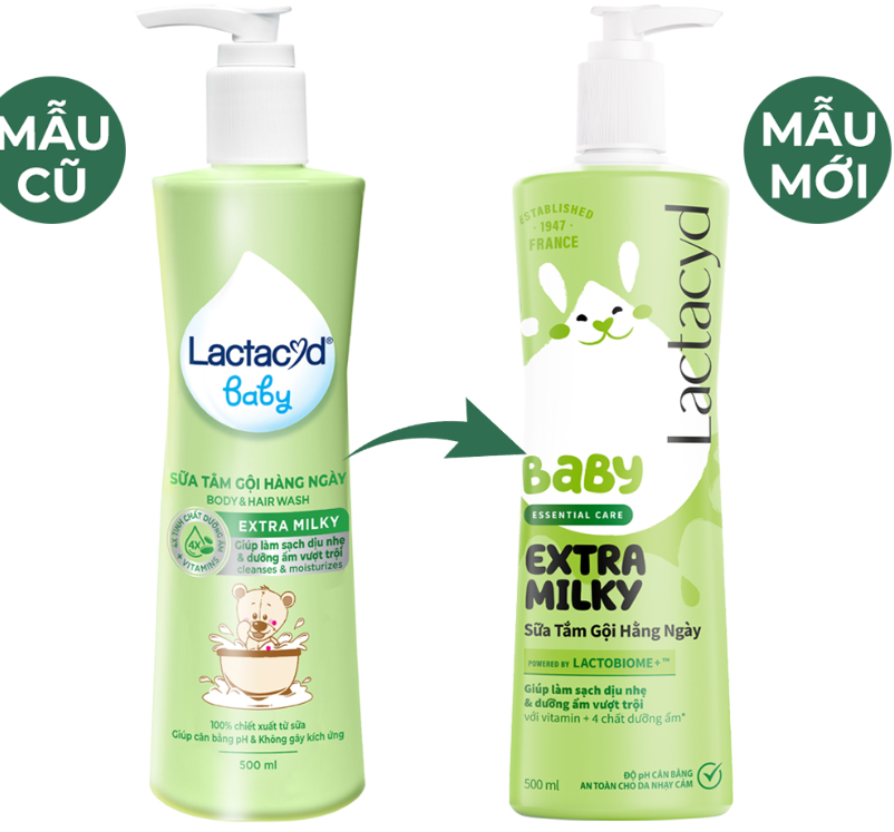 Lactacyd baby extra milky vòi Sanofi (Chai/500ml)