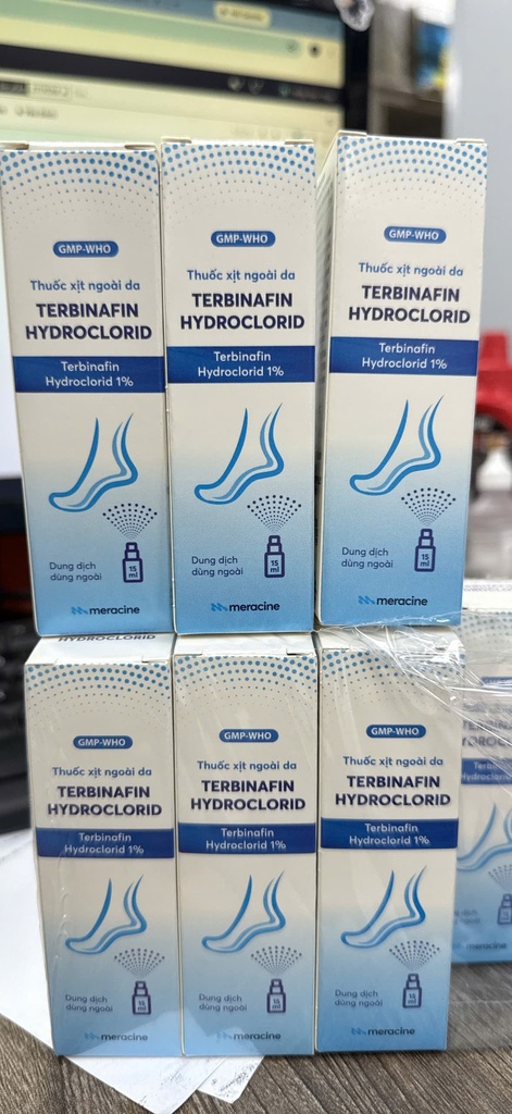 Terbinafin hydroclorid 1% xịt Meracine (Lọ/15ml) ( Tezkin )