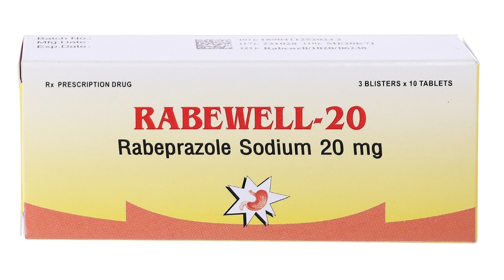 Rabewell rabeprazole 20mg Ấn Độ (H/30v) Date 11/2027