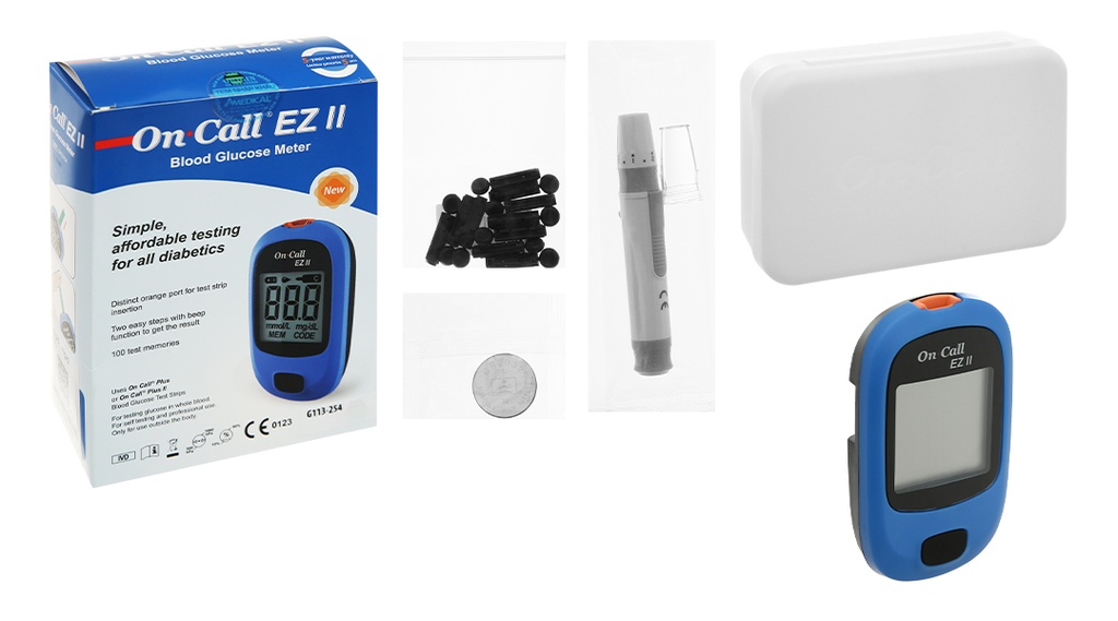 Máy đo đường huyết On Call EZ II tặng kèm 1 hộp que thử On Call Plus (H/1cái)