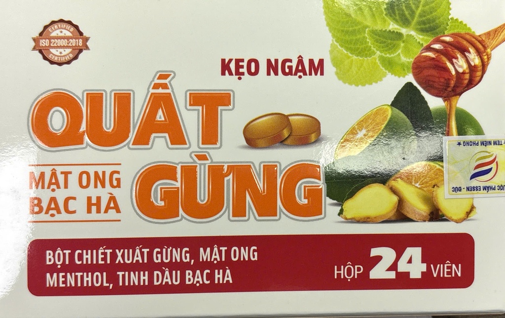 Kẹo Ngậm Quất Gừng Mật Ong Bạc Hà Essen - Đức (H/24v)