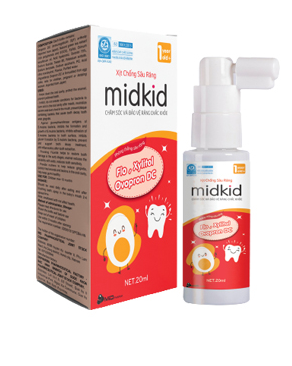Midkid xịt chống sâu răng Dược Khoa (H/1lọ/20ml) Màu đỏ