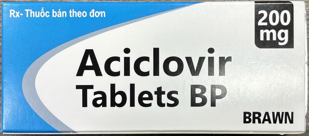 Aciclovir 200mg Tablets BP BRAWN (H/50v) Date 05/2027 (acyclovir)