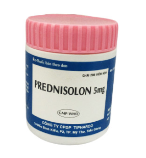 Prednisolon 5mg viên nén Tipharco (Lọ/200v) nắp hồng Date 08/2026
