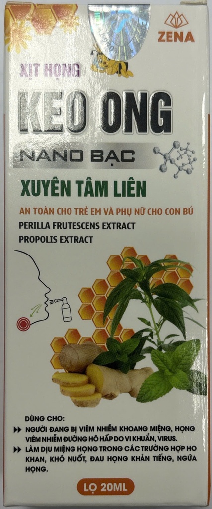 Xịt họng keo ong nano bạc xuyên tâm liên (H/20ml)