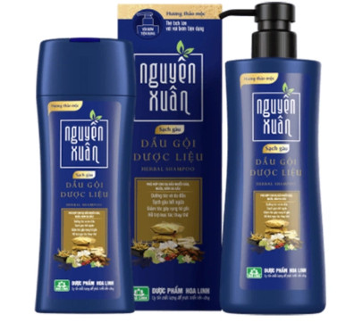 Dầu gội nguyên xuân hương thảo mộc có vòi Hoa Linh (xanh than) (Chai/450ml) chai to