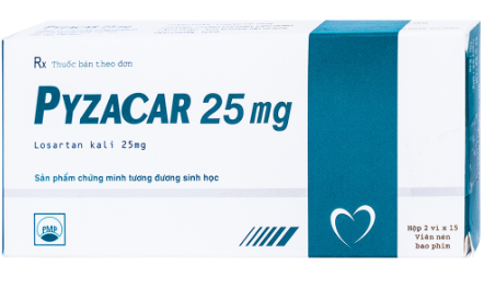 Pyzacar Losartan 25mg PMP (H/30v) 9/2026