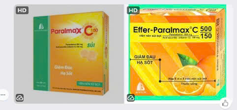 Effer Paralmax C 500/150 Sủi Boston Pharma (H/20v) Paralmax C 150