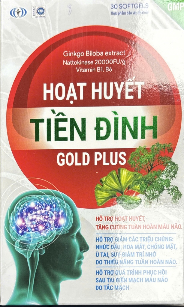 Hoạt Huyết Tiền Đình Gold Plus Việt Pháp  (Hộp/1 Lọ/30v)