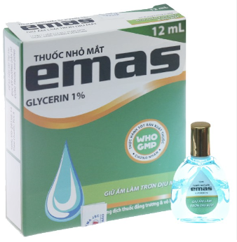 Dung Dịch Nhỏ Mắt Emas 1% (Cọc/10 lọ/12ml) Date 05/2026