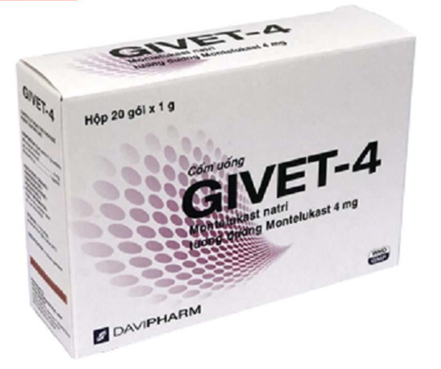 Givet 4 Montelukast 4mg Davipharm (H/20gói/1g)