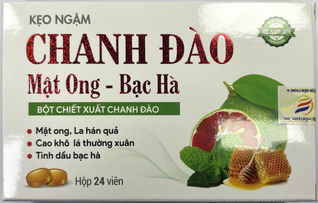 Viên Ngậm Chanh Đào Mật Ong Bạc Hà  Essen - Đức (H/24v)