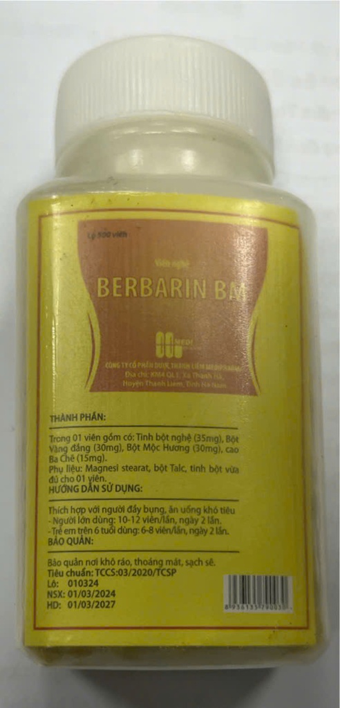 Berbarin BM Medipharm Hà Nam (Lọ/500v)