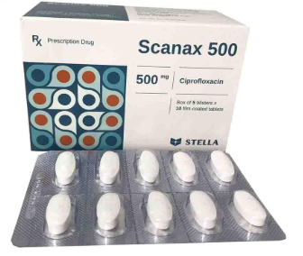 Scanax Ciprofloxacin 500mg Stella (H/50v) Hộp bé vỉ thường