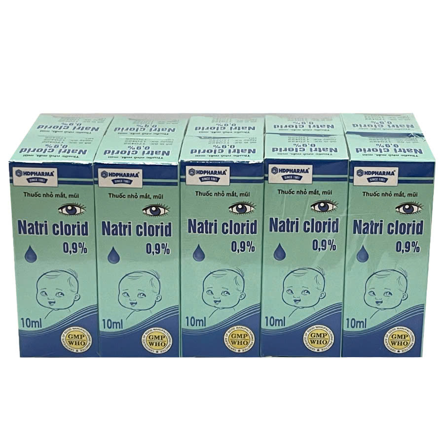 Natri Clorid 0,9% HDPharma (Cọc/10lọ/10ml)