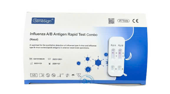 Influenza A/B Antigen Rapid Test Cúm AB GeneSign (H/25que) Date 10/2027
