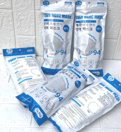 Khẩu trang KF94 Tuấn ngọc màu đen (Gói/10 chiếc)