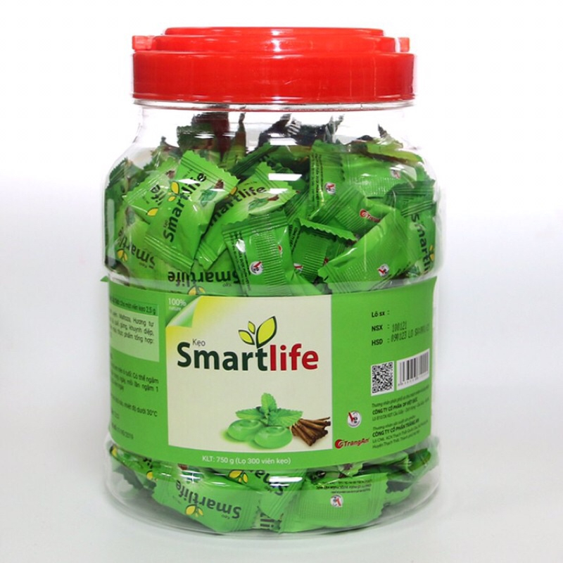 Smartlife kẹo ngậm ho vị bạc hà Meracine (Lọ/300v)