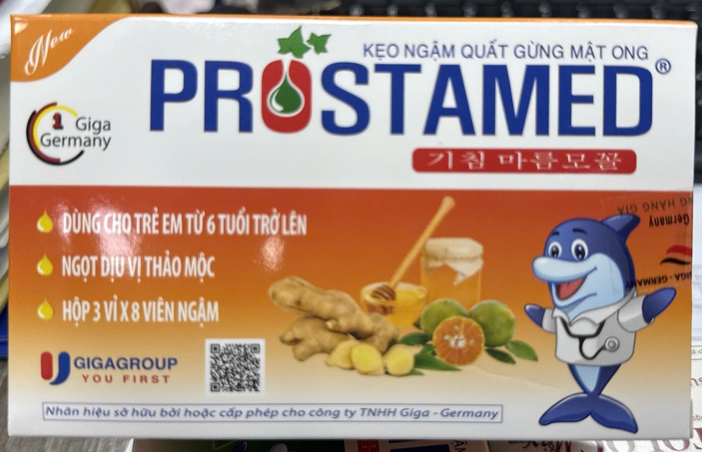 Prostamed ngậm ho vị quất gừng mật ong Giga-Germany (H/24v)