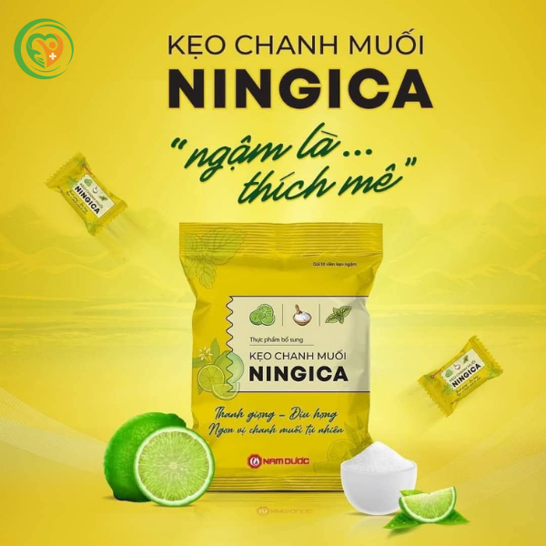 Kẹo ngậm chanh muối Ningica Nam Dược (Bịch/10 túi) date 03/2027
