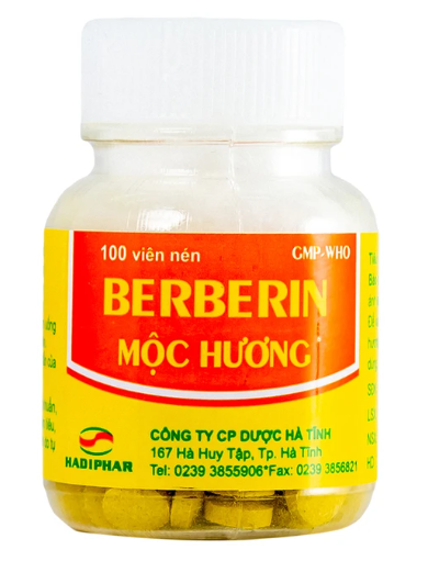 Berberin Mộc Hương Hadiphar (Lọ/100v)
