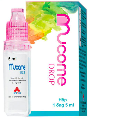 Dung dịch nhỏ mũi Mucome Drop  Xyometazolin Hydroclorid 2,5mg/5ml CPC1 Hộp/1 Ống/5ml Date 09/2027