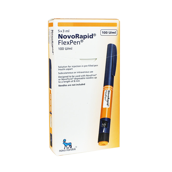 NovoRapid FlexPen 100U/ml Bút Tiêm Tiểu Đường Novo Nordisk (1 bút) Date 04/2027