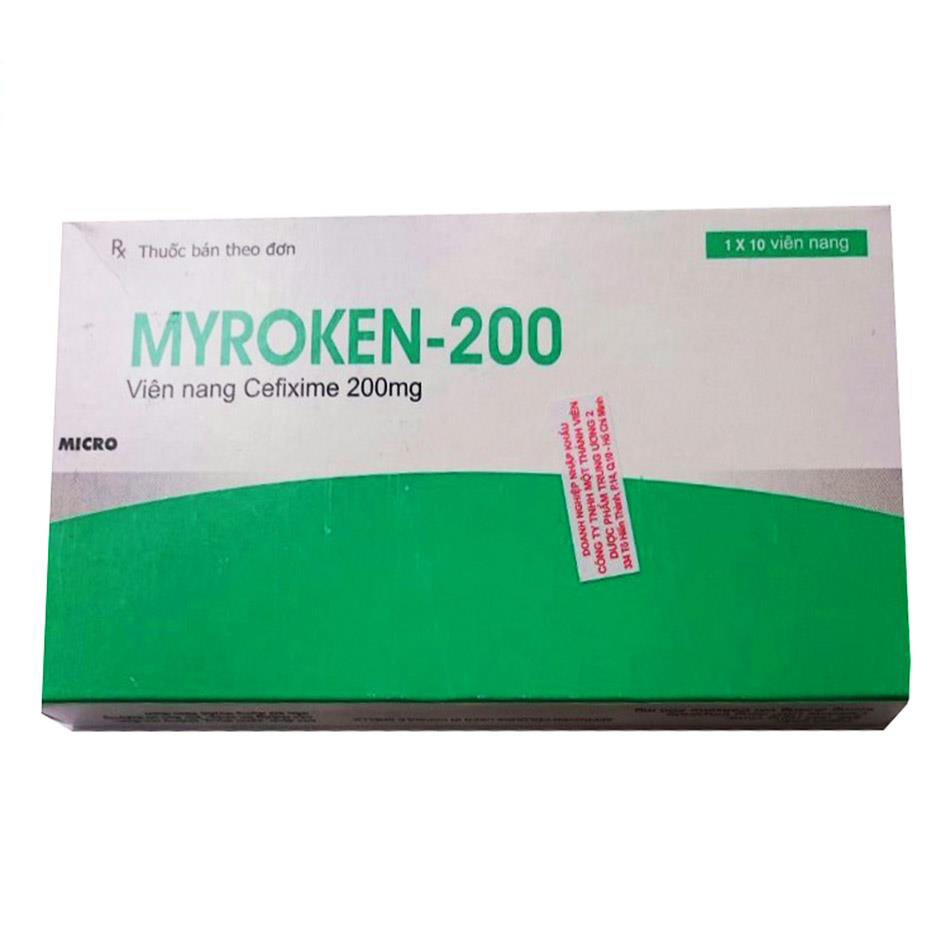 Myroken Cefixim 200mg Micro Ấn Độ (H/10v) Date 11/2027