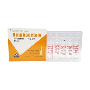 Vinphacetam Piracetam 1g/5ml tiêm Vĩnh Phúc (H/10o/5ml)