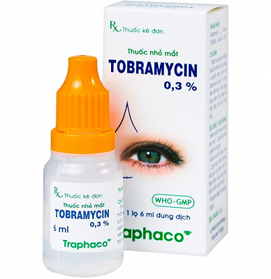 Tobramycin 0.3% nhỏ mắt Traphaco (Cọc/10lọ/6ml) Date 12/2026