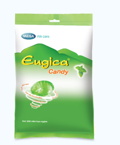 Eugica Candy kẹo ngậm Mega (Gói/300v) Date 09/2027