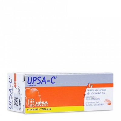 Upsa C Vitamin C 1g sủi Pháp (Tuýp/10v) Date 04/2027