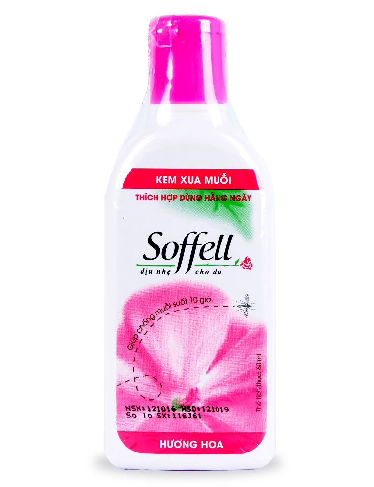 Soffell Kem xua Muỗi Hương Hoa (Lọ/60ml) Date 11/2027