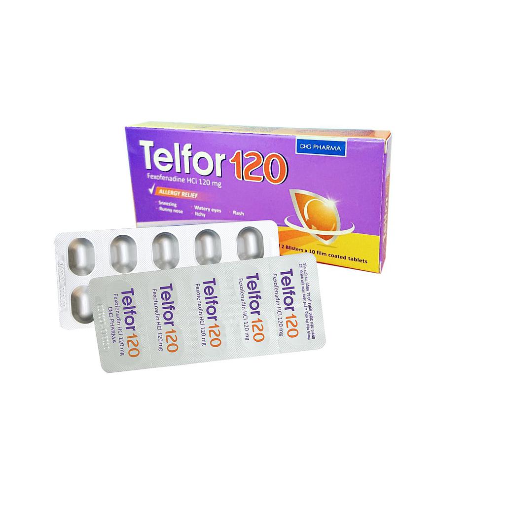 Telfor Fexofenadin 120mg DHG Hậu Giang (H/20v) Date 11/2026
