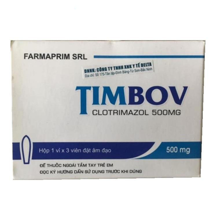  Timbov Clotrimazol viên đặt 500mg Farrmaprim (H/3v)