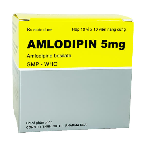 Amlodipin 5mg viên nang Vidipha (H/100v) hộp to